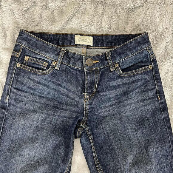 Aeropostale Jeans Womens 1/2 Reg Bayla Skinny Fit Mid Rise Dark Wash Everyday - Picture 2 of 10